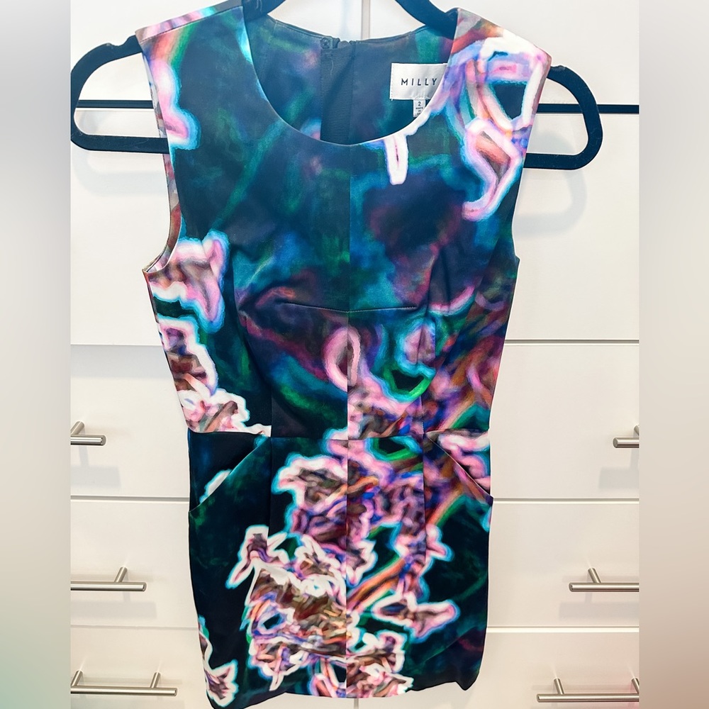 Milly Coco Abstract Printed Sheath Dress